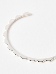 Oliver Bonas Silver Tone Senna Scalloped Flower Bangle - Image 3 of 4