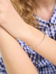 Oliver Bonas Silver Tone Senna Scalloped Flower Bangle - Image 4 of 4