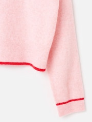 Oliver Bonas Pink Light Collared Knitted Cardigan - Image 6 of 8