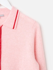 Oliver Bonas Pink Light Collared Knitted Cardigan - Image 7 of 8