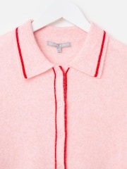 Oliver Bonas Pink Light Collared Knitted Cardigan - Image 8 of 8