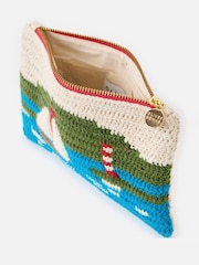 Oliver Bonas Blue Boating Scene Knitted Zipped Pouch - Image 6 of 6