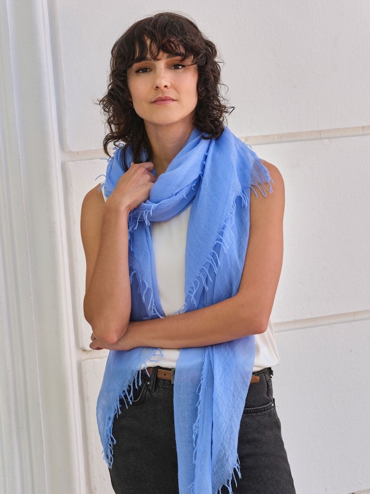 Blu - Pure Collection Ultrafine Cashmere Lightweight Scarf - Immagine 1 di 2