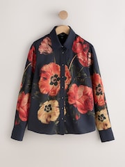 Black Floral Print Long Sleeve Shirt - Image 5 of 7