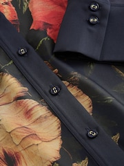 Black Floral Print Long Sleeve Shirt - Image 7 of 7