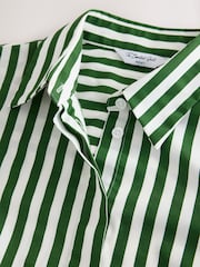 Green/White Fitted Stretch Essential Long Sleeve Shirt - Image 3 of 3