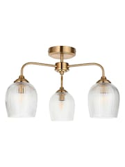 Gallery Home Aged Brass Ashton Ribbed Ceiling Light - Image 5 of 5
