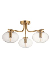 Gallery Home Warm Brass Jace 3 Ceiling Light - Image 4 of 4