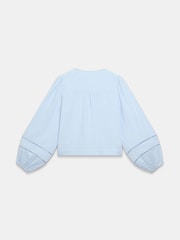 Mint Velvet Blue Cotton Open Stitch Blouse - Image 8 of 8