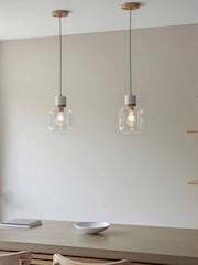 Gallery Home White Travine 1 Pendant Light - Image 1 of 5