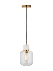 Gallery Home White Travine 1 Pendant Light - Image 5 of 5