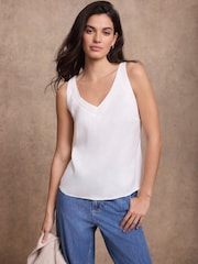 Mint Velvet White Trim Detail Camisole Top - Image 2 of 7
