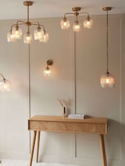 Gallery Home Aged Brass Ashton Ribbed 5 Pendant Light - Image 4 of 5