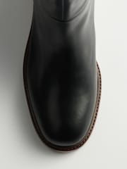 The Set Premium Leather Pull On Knee High Riding Boots - 4의 이미지 3
