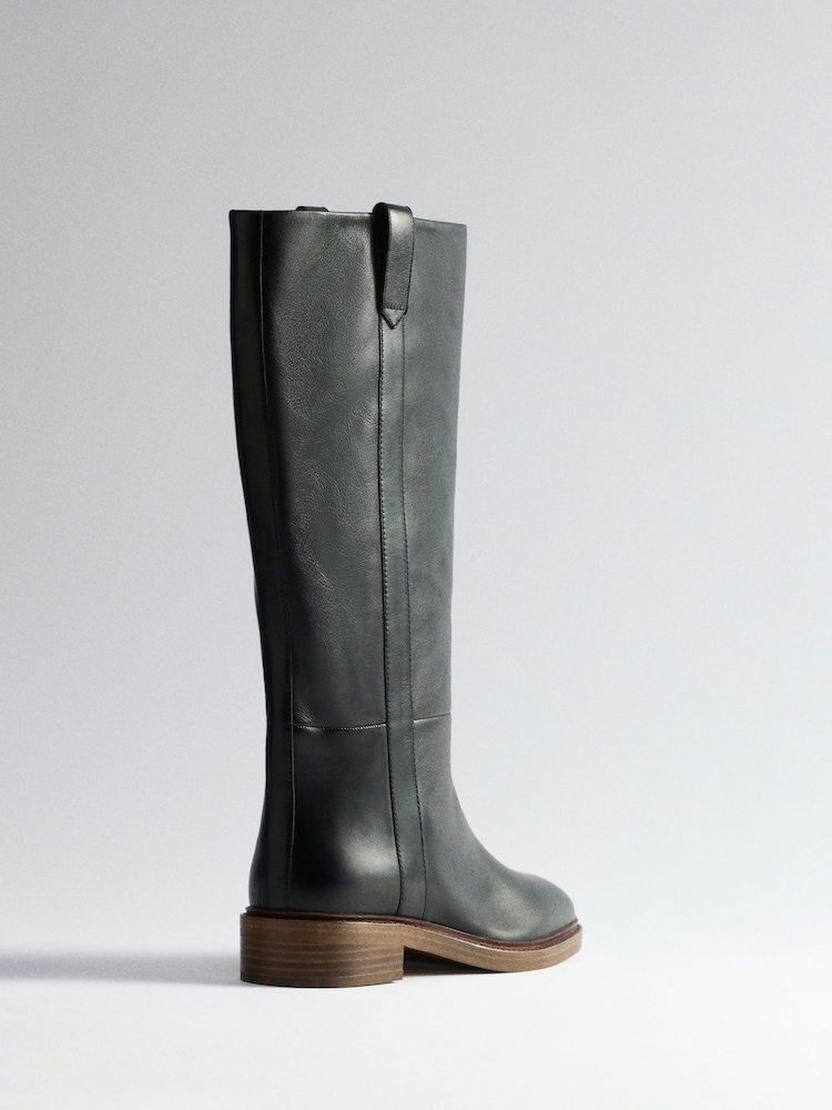 The Set Premium Leather Pull On Knee High Riding Boots - 4의 이미지 4