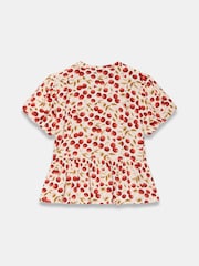 Mint Velvet Red Print Puff Sleeve Blouse - Image 8 of 8
