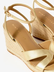 Mint Velvet Gold Womens Jase Espadrille Sandals - Image 4 of 4