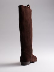 The Set Premium Suede Boho Knee High Boots Chocolate Brown - Image 2 of 4
