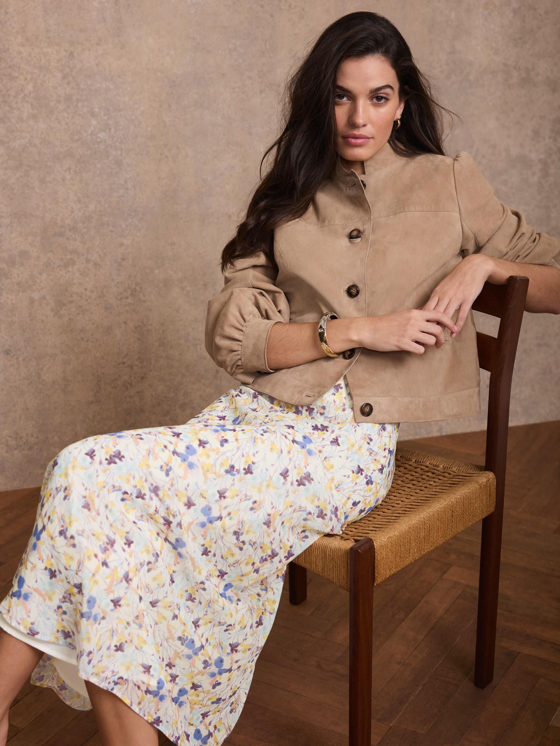 Buy Mint Velvet Blue Floral Print Midi Skirt from Next USA