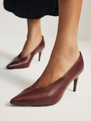 The Set Premium Centre Seam Court Heels Tan Brown Leather - Image 1 of 8