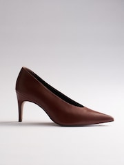 The Set Premium Centre Seam Court Heels Tan Brown Leather - Image 6 of 8