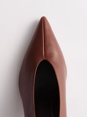 The Set Premium Centre Seam Court Heels Tan Brown Leather - Image 7 of 8