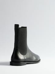 黑色皮革 - The Set Premium Chelsea Ankle Boots - 圖片 2，共 3