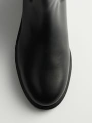 黑色皮革 - The Set Premium Chelsea Ankle Boots - 圖片 3，共 3