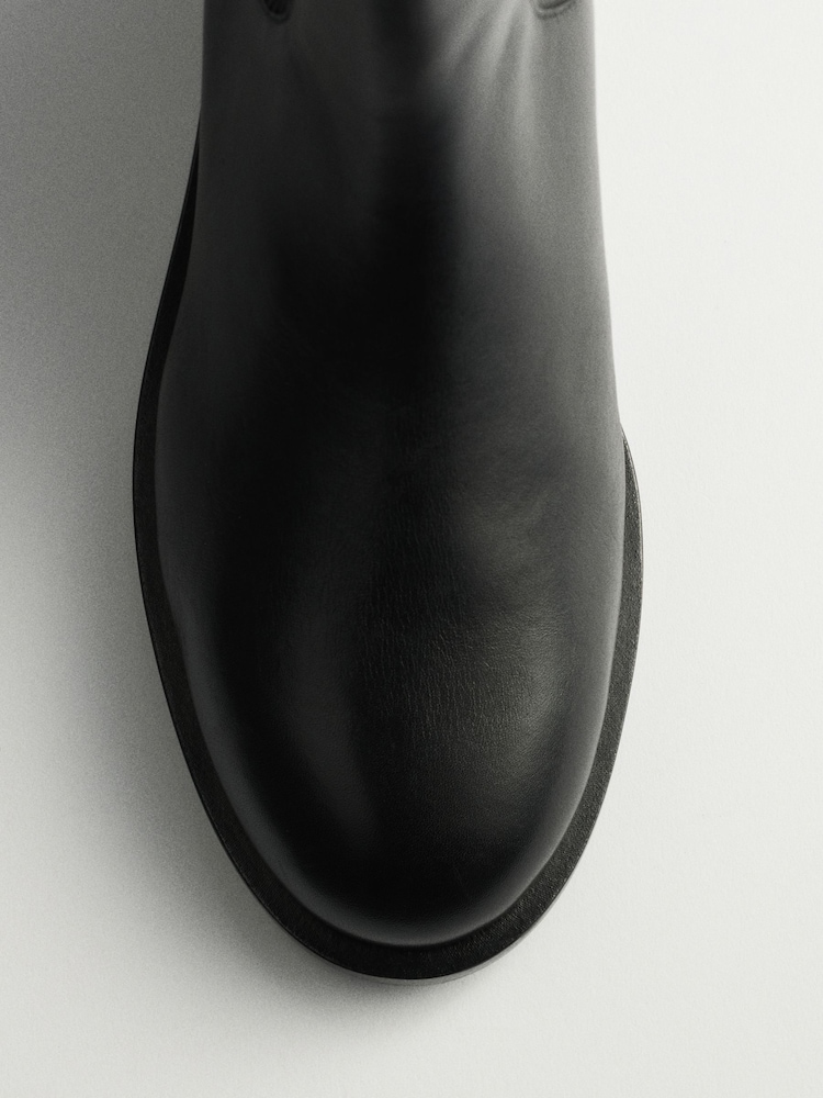 黑色皮革 - The Set Premium Chelsea Ankle Boots - 圖片 3，共 3