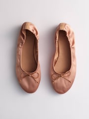 Pink - The Set Satin Round Toe Bow Ballet Flats - Bild 2 von 7