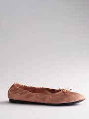 Pink - The Set Satin Round Toe Bow Ballet Flats - Bild 3 von 7