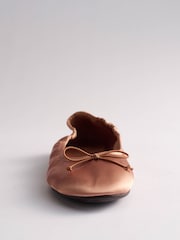 Pink - The Set Satin Round Toe Bow Ballet Flats - Bild 4 von 7