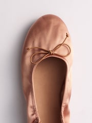 Pink - The Set Satin Round Toe Bow Ballet Flats - Bild 7 von 7