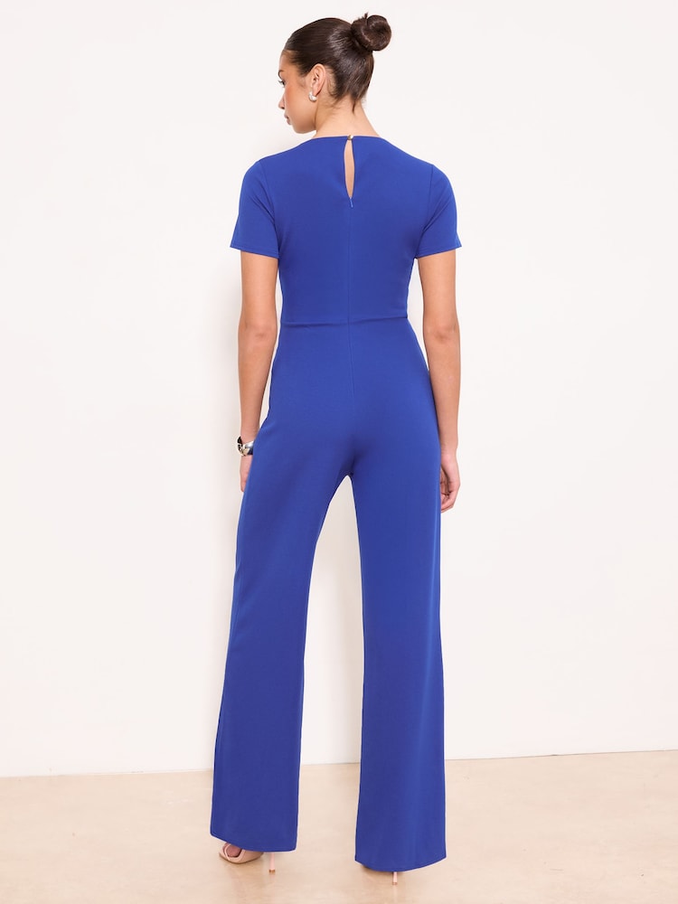 Lipsy Cobalt Blue Short Sleeve Splice Jumpsuit - Image 4 of 4 Lipsy Cobalt Blue Short Sleeve Splice Jumpsuit - Image 4 of 4