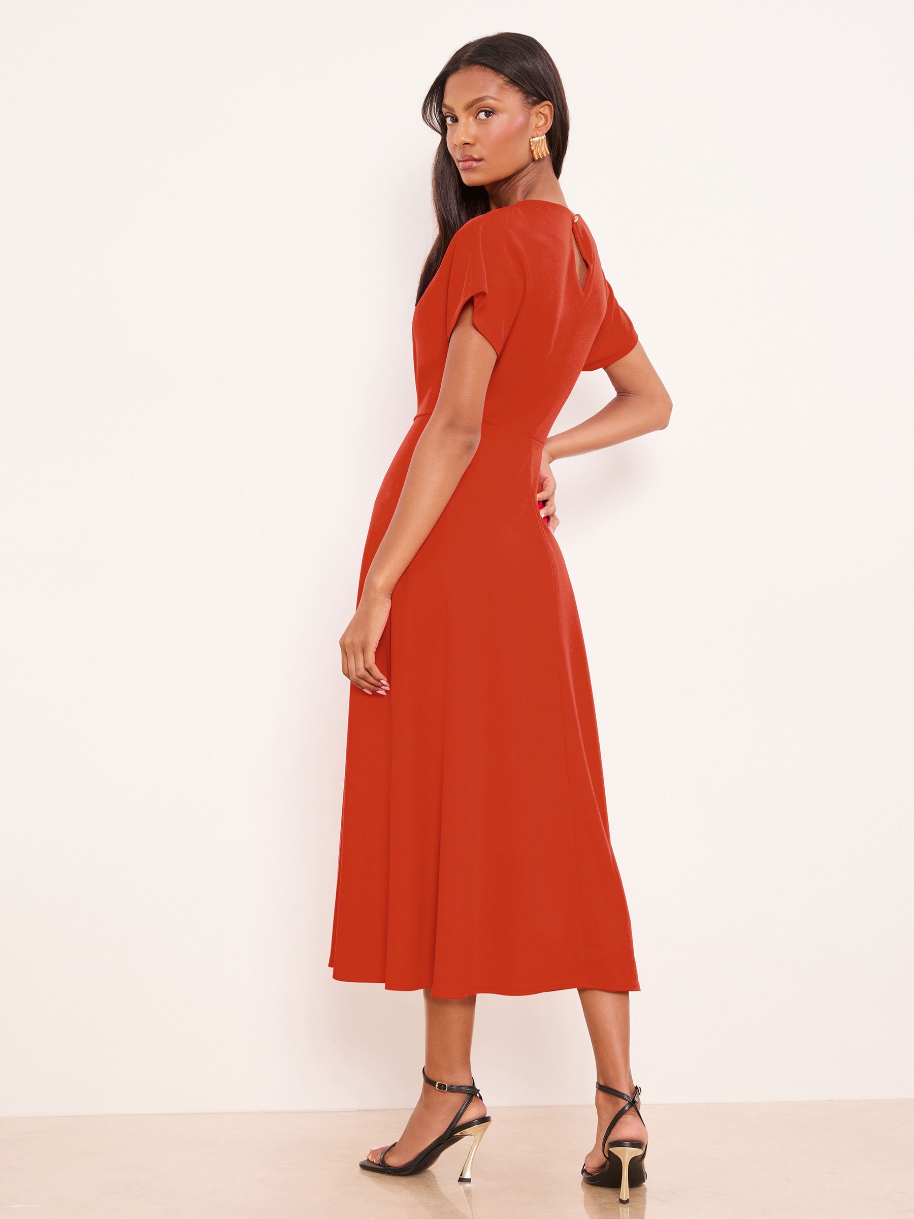 Buy Lipsy Orange Side Knot Short Sleeve Midi Dress from Next USA