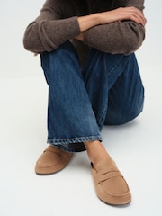 The Set Faux Suede Backless Clog Loafers Taupe Sand - Image 3 of 7