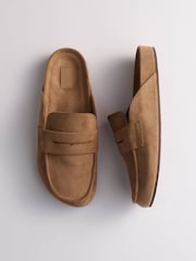 The Set Faux Suede Backless Clog Loafers Taupe Sand - Image 5 of 7