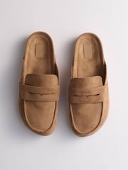 The Set Faux Suede Backless Clog Loafers Taupe Sand - Image 6 of 7