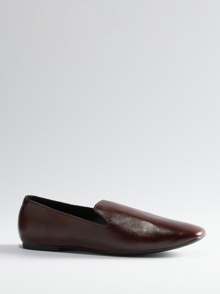 The Set Clean Square Toe Loafer Burgundy Red - Image 1 of 3