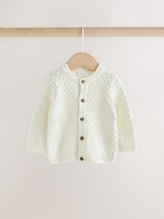 White Knitted Cardigan and Leggings Baby Set (0mths-2yrs) - Image 3 of 9