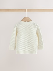 White Knitted Cardigan and Leggings Baby Set (0mths-2yrs) - Image 5 of 9