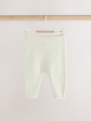 White Knitted Cardigan and Leggings Baby Set (0mths-2yrs) - Image 6 of 9