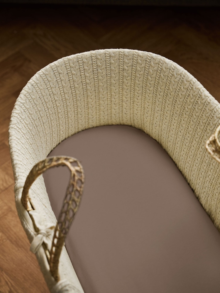 The Little Green Sheep 2 Pack Cocoa Moses Basket Sheets - Image 1 of 4