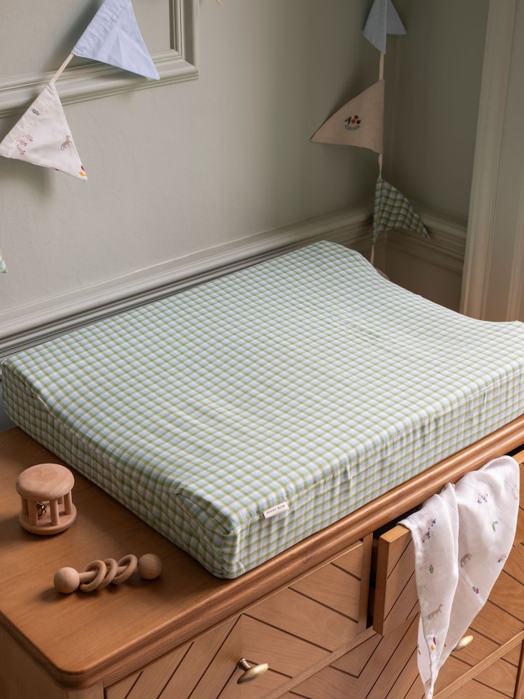 Avery Row Greenhouse Gingham Baby Changing Mat - Image 1 of 4 Avery Row Greenhouse Gingham Baby Changing Mat - Image 1 of 4