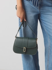 Green Belted Saddle Cross-Body Bag - Image 3 of 3
