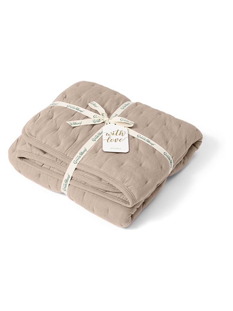 The Little Green Sheep Truffle Dimple Quilt Blanket - Image 1 of 4