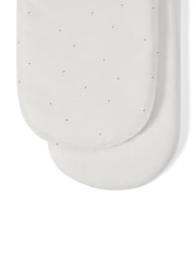 The Little Green Sheep 2 Pack White Rice Print Moses Basket Sheets - Image 3 of 4