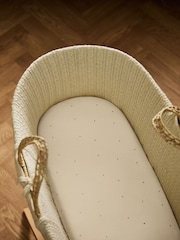 The Little Green Sheep 2 Pack Linen Rice Print Moses Basket Sheets - Image 1 of 4