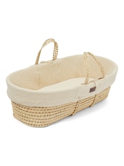The Little Green Sheep Linen Wheat Knit Moses Basket & Mattress - Image 6 of 7