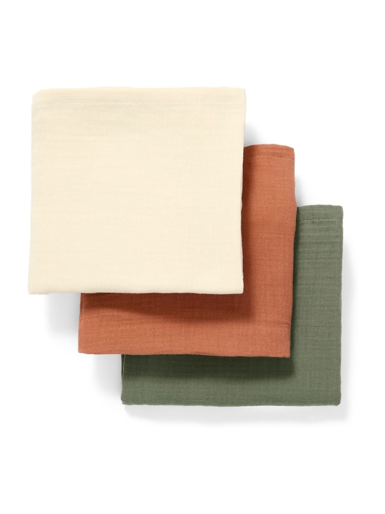 The Little Green Sheep 3 Pack Plain Muslins - Image 2 of 2